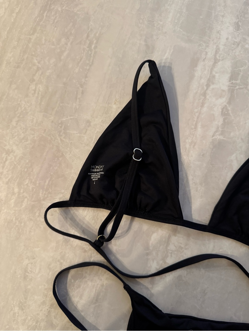 Monday Swimwear Black Triangle Tie-Side Bikini - Picture 6 of 6